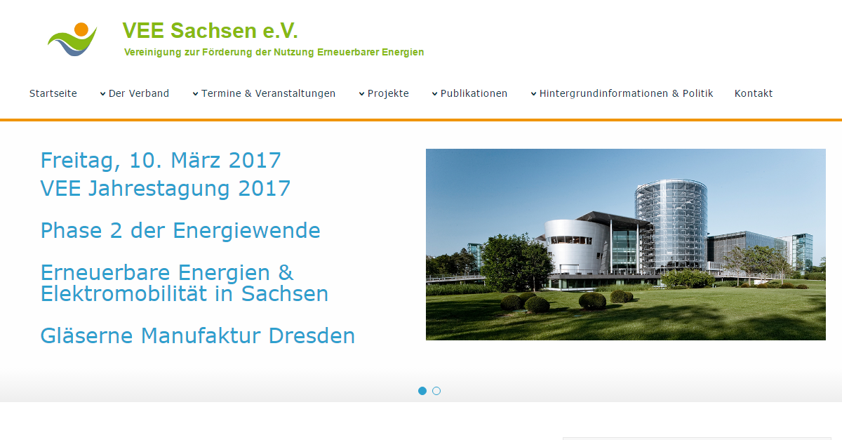 Neue Homepage der VEE Sachsen e.V.