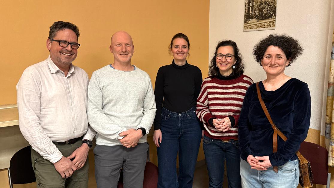 (v.r.n.l. Olaf Straub, Andre Richter, Irene Neumann, Kristina Wittig und Gritje Inserra)